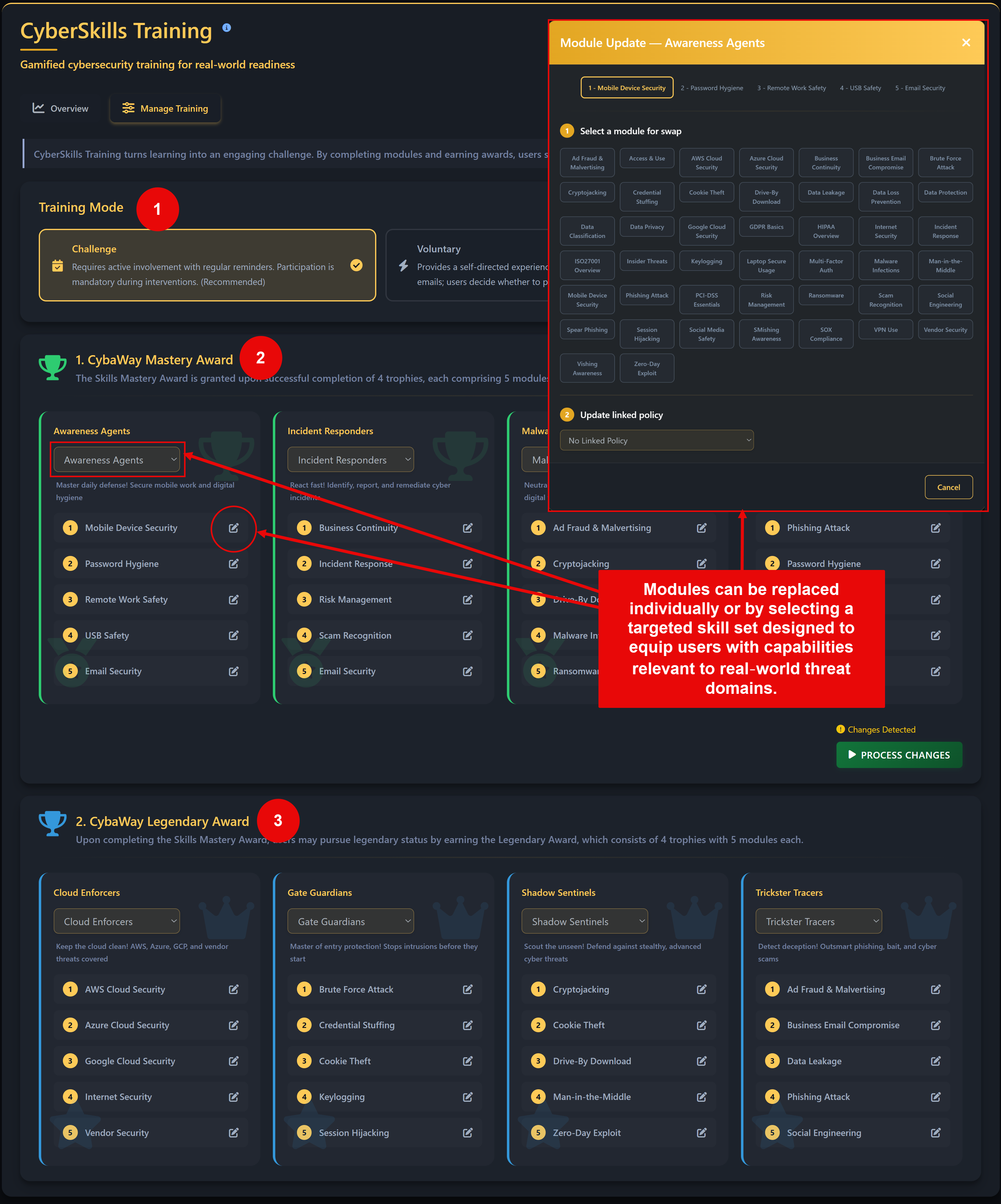 CyberSkills Training management interface