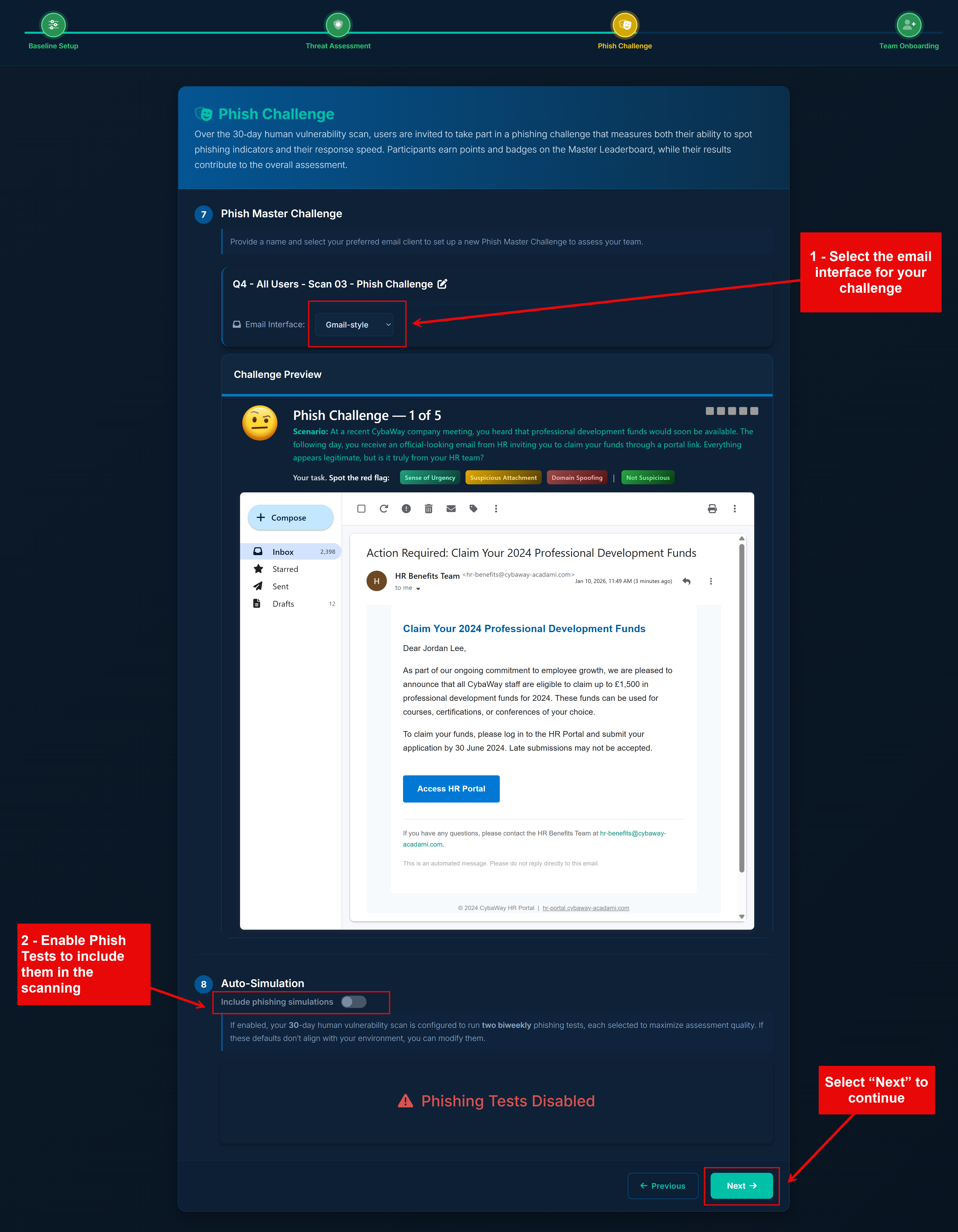 Phish Challenge and Phish Test setup